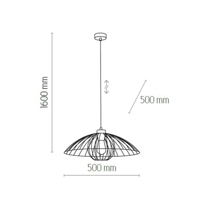 Lámpara colgante Barbella pantalla jaula Ø 50 cm