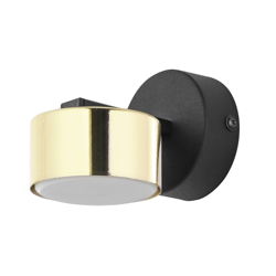 Aplique Dallas, 1 luz, negro-oro en oferta