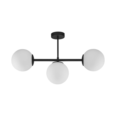 Plafón Celeste con esferas de vidrio, 3 luces