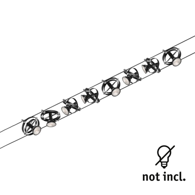 Paulmann Cardan sobre cable 8 luces negro mate