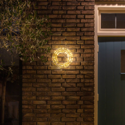 Corona de Navidad LED, oro, 400 LEDs, Ø 30cm en oferta