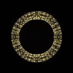 Corona de Navidad LED, oro, 800 LEDs, Ø 50cm en oferta
