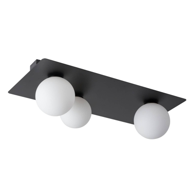 Plafón Firn, angular, 3 luces, negro