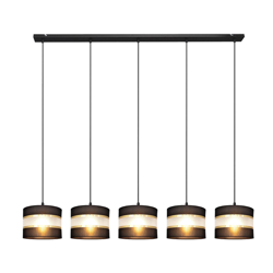 Lámpara colgante Helen negro-oro barras 5 luces en oferta
