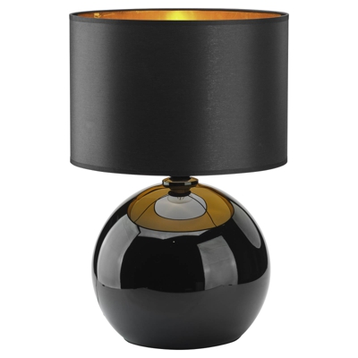 Lámpara de mesa Palla, Ø 36 cm, negro/oro