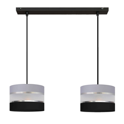 Lámpara colgante Helen gris-negro-plata 2 luces precio