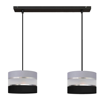 Lámpara colgante Helen gris-negro-plata 2 luces
