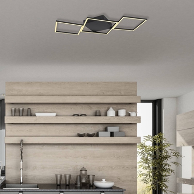 Plafón LED Kurio, 3 luces, negro