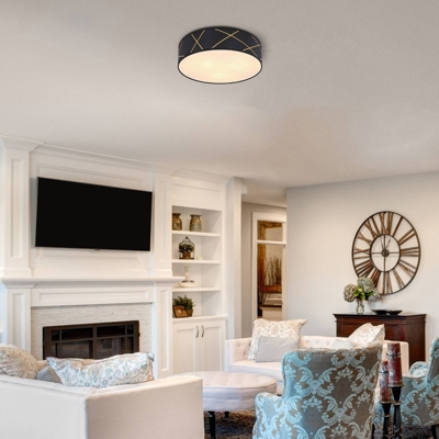 Plafón Bemmo, negro/oro, E27