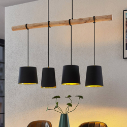 Lindby Hinai lámpara colgante, negro, oro características