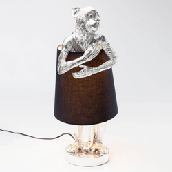 KARE Animal Monkey lámpara de mesa plata/negro en oferta