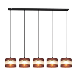 Lámpara colgante Helen marrón-oro barras 5 luces en oferta