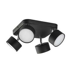 Foco de techo Clark, 4 luces, negro en oferta