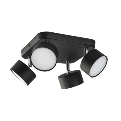 Foco de techo Clark, 4 luces, negro