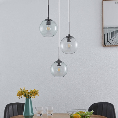 Lindby Firano colgante vidrio, 3 luces, redondo