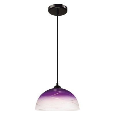 Lámpara colgante Fibi de vidrio, ondas, violeta