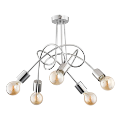 Plafón Tarnow 5 luces, plata en oferta