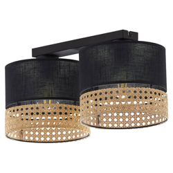 Plafón Paglia negro/ratán, 2 luces precio