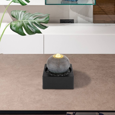 Fuente habitación LED Fontana antracita/gris, bola