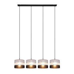 Lámpara colgante Helen gris-negro-plata 4 luces precio