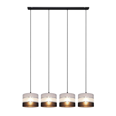 Lámpara colgante Helen gris-negro-plata 4 luces