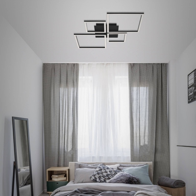 Plafón LED Frame, step dim, 4 luces negro
