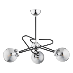 Plafón Sagard, 3 luces, plata/negro características