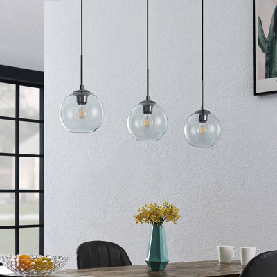 Lindby Firano colgante vidrio, 3 luces, alargado