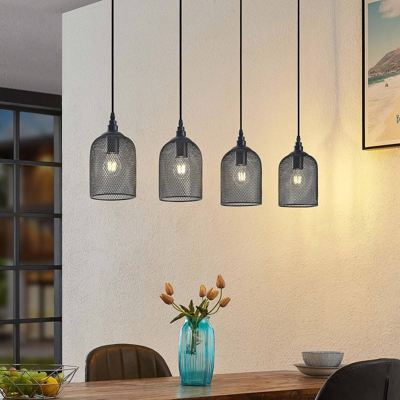 Lindby Dolcin colgante, pantallas malla 4 luces