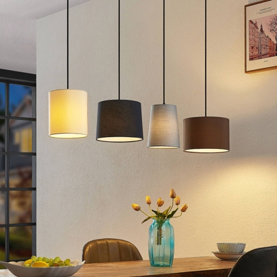 Lindby Amilia lámpara colgante, tela, 4 luces