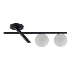 Plafón Baleo, negro/opalino, 2 luces características