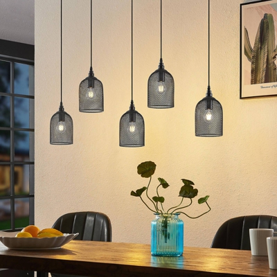 Lindby Dolcin colgante, pantallas malla 5 luces
