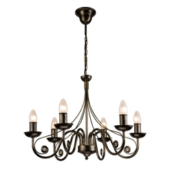 Lámpara de araña Ayleen, 6 luces, 1 nivel, negro en oferta