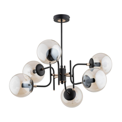 Plafón Primas, negro-oro, Ø 62cm precio