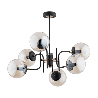 Plafón Primas, negro-oro, Ø 62cm