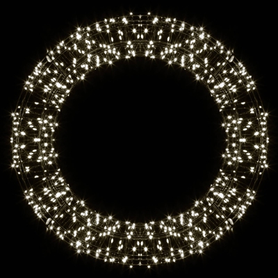 Corona de Navidad LED, negro, 600 LEDs, Ø 40cm