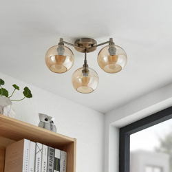 Lindby Ladino plafón, 3 luces, ámbar precio