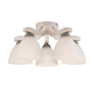 Plafón Haro, haya blanco/blanco, 5 luces