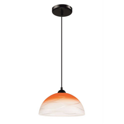 Lámpara colgante Fibi de vidrio, ondas, naranja precio