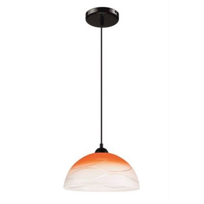 Lámpara colgante Fibi de vidrio, ondas, naranja