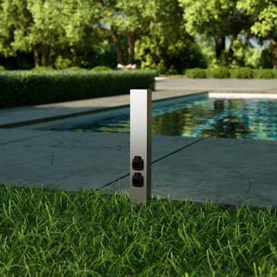 Baliza LED Fora con enchufes, aluminio