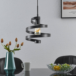 Lindby Colten lámpara colgante, 1 luz, negro precio