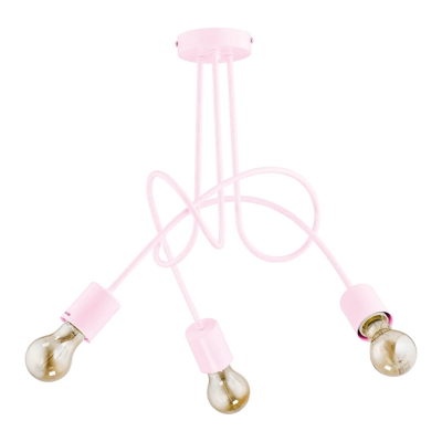 Plafón Tarnow 3 luces rosa