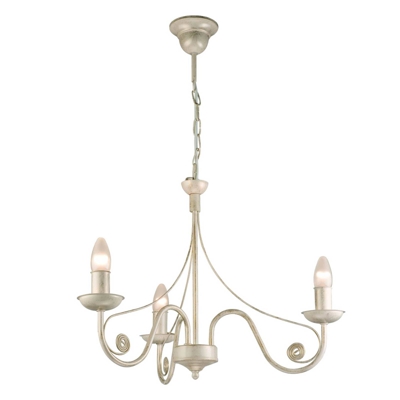 Lámpara de araña Ayleen de acero, 3 luces, blanco