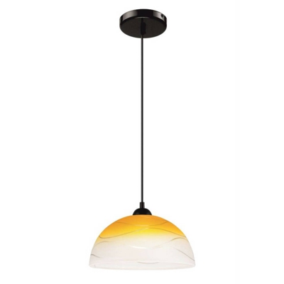 Lámpara colgante Fibi de vidrio, ondas, amarillo