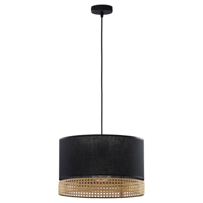 Lámpara colgante Paglia negro/ratán 1 luz 38 cm