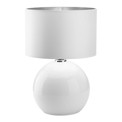 Lámpara de mesa Palla, Ø 36 cm, blanco/plata características
