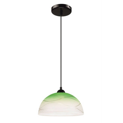 Lámpara colgante Fibi de vidrio, ondas, verde