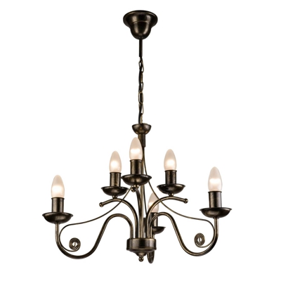 Lámpara de araña Ayleen 6 luces 2 niveles, negro