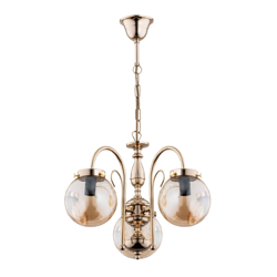 Lámpara de araña Hector, oro, 3 luces características